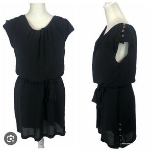 Guess Black Dress with Gold Button Detailing